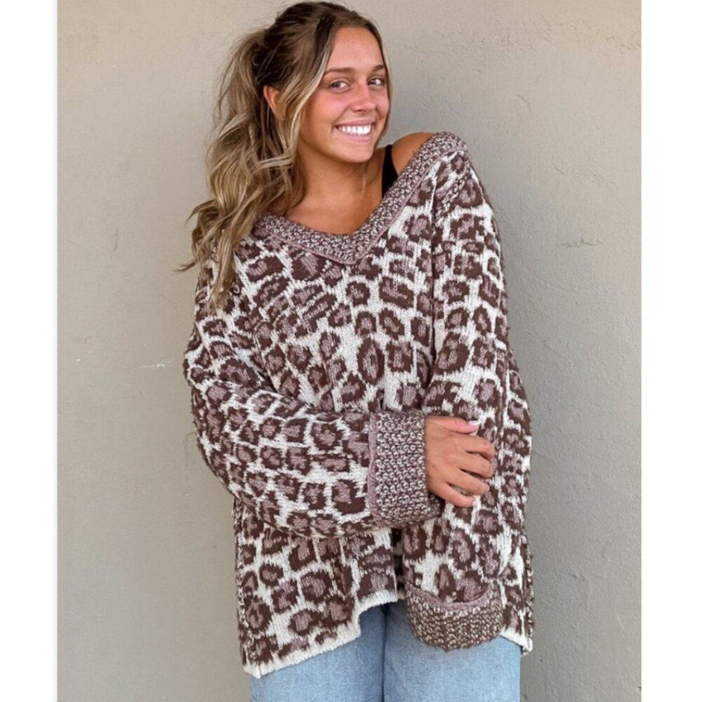 FREE PEOPLE Little Animal Leopard Pullover Sweater - Picture 9 of 10